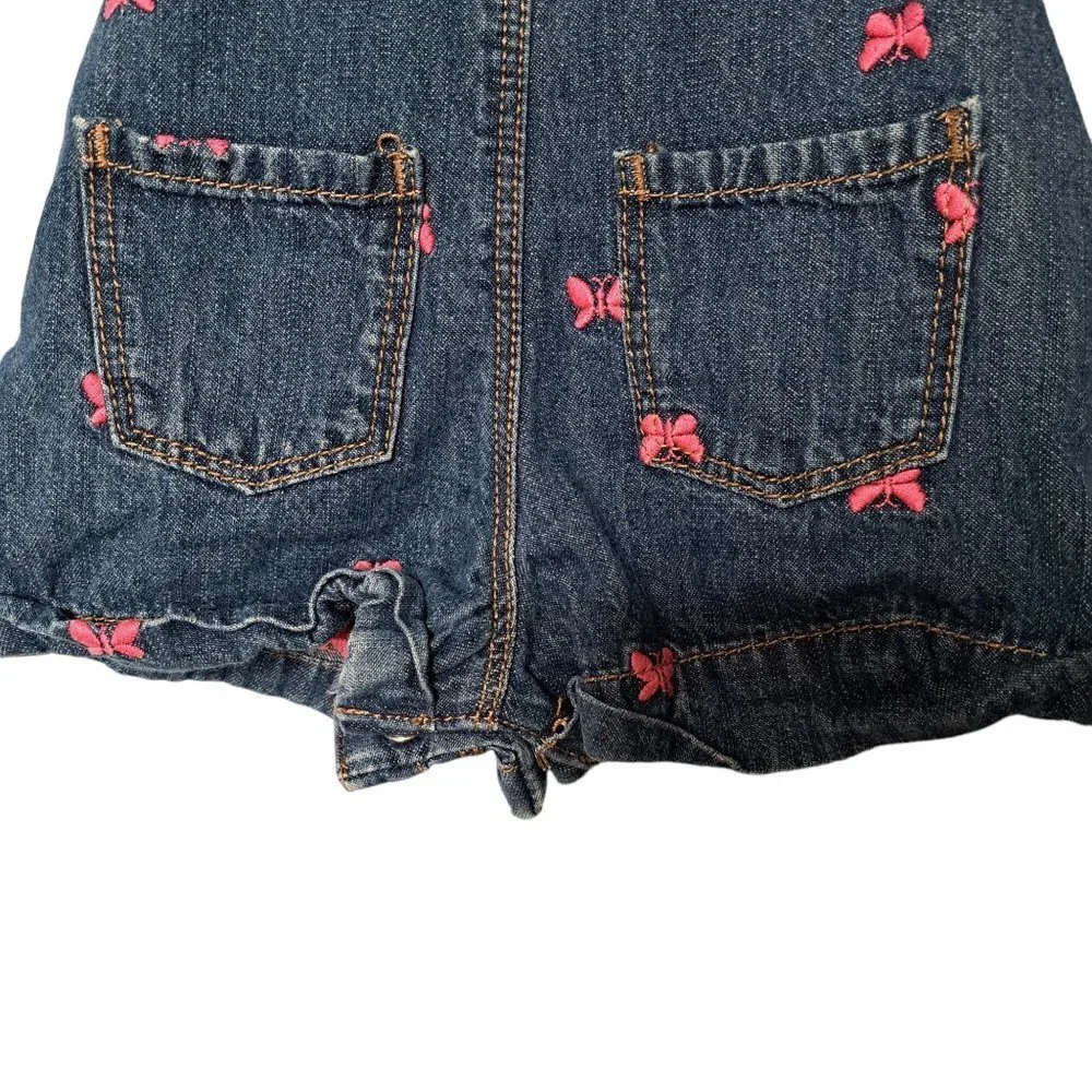 Oshkosh B'Gosh Girl's Embroidered Butterfly Print One Piece Romper 12 Months